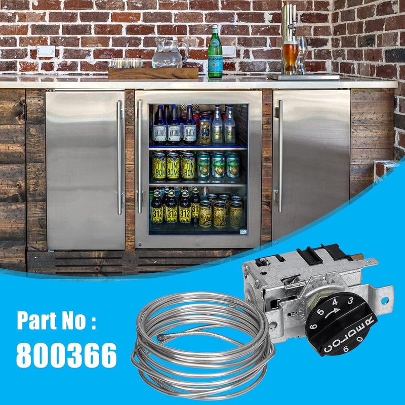 Looptek 800366 Temp Control Kit Fits for True Refrigeration Replace 077B6806, 077B7172, 988282 | 76" Coil Sensing Thermostat - Image 2